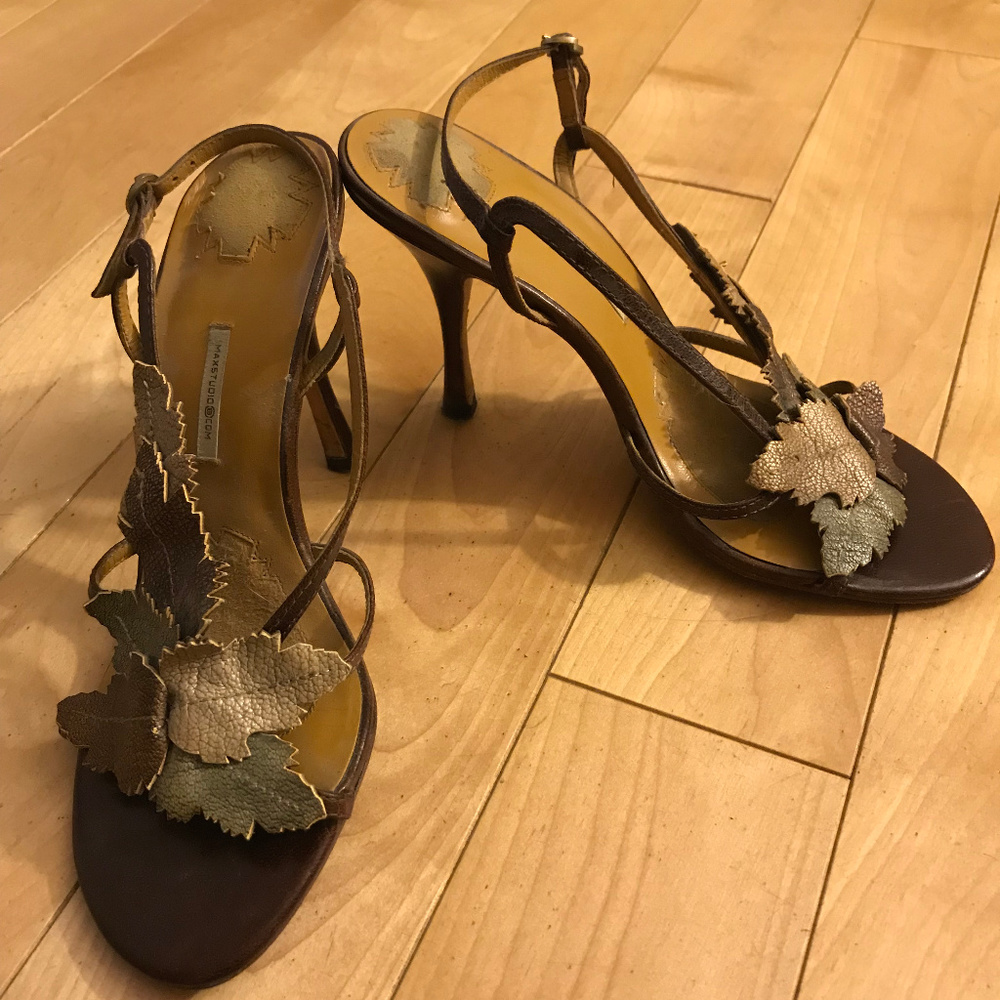 MAX STUDIO HIGH HEELED SANDALS - Bronze and gold